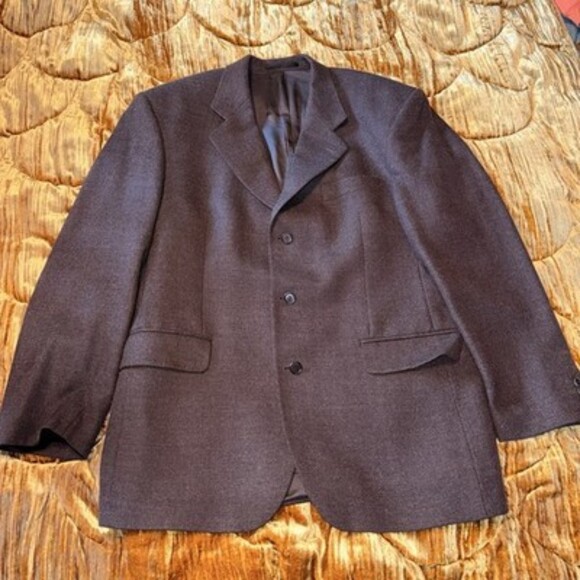 Kennedy & McSharry Burgundy Wool Tweed Sportscoat Jacket Blazer 44 Regular 44R - Picture 1 of 10